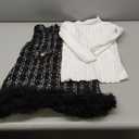 2PCS Baby Girl Mock Neck Long Sleeve Knitted Shirt + Zipper Sleeveless Ruffles Lace Tweed Straight Dress Sets (4-5T, Black)