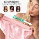 LitBear 100% Mulberry Silk Bonnet for Sleeping Women, 6A 22 Momme, Large Double-Layer Silk Hair Wrap with Tie Band, Non-Slip Turban, Includes Silk Scrunchie (Pink)