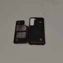 Vinich for Samsung Galaxy S22 Wallet Case with Card Holder, RFID Blocking Credit Slots Kickstand Shockproof Phone Cover for Women Men, Black