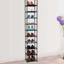 FIDUCIAL HOME 10 Tiers Shoe Rack Space Saving Vertical Single Pairs Sturdy Shoe Shelf Storage Organizer, 10 Tiers Skinny