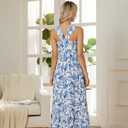 GRACE KARIN Womens Summer Floral Dresses 2026 Boho Maxi Dress Flowy Halter Sundress Casual Vacation Beach Clothes with Pocket (S)