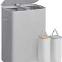 SONGMICS Laundry Hamper with Lid and Pedal, 160L Laundry Basket，2 Sections