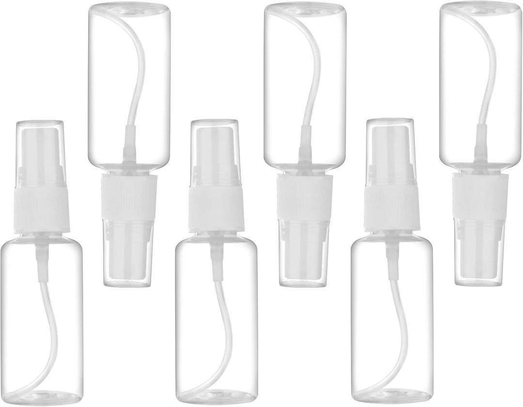 Exptolii Spray Bottle, 1oz/30ml Small Plastic Fine Mist Spray Bottles, Mini Empty Travel Bottles with Funnels and Labels 6 Pack