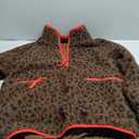 Ainangua Fuzzy Half Zip Fleece Jacket Women Long Sleeve Sherpa Pullover Sweatshirt Casual Warm Winter Chunky Teddy Outerwear (Medium, Leopard)