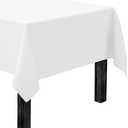 2 Rectangle Tablecloth - 60 x 102 Inch White Table Cloth for 6 Foot Rectangle Table - Heavy Duty Washable Fabric - for 6 Ft Buffet Table, Holiday Party, Dinner, Wedding & Baby Shower