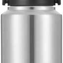 SkyWell 1 Gallon Insulated Water Bottle with Handle and Wide Mouth Water Flask Sweat-Proof and Leak-Proof 128 Oz Stainless Steel Water Jug for Outdoors, Silver