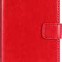 for iPhone 5C Phone case, with 3 Credit Card Slot Wallet Leather Flip Folio Book Shockproof Protector Cover, Holder Stand Cases for Women Men Red