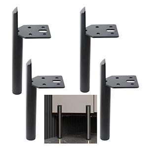 ALXEH 10 Inch Furniture Legs Black Coffee Table Feet, Mid-Century Metal Furniture Leg for Sofa Cabinet Ottoman, Set of 4 Side Mounted Style Home DIY Replacement Feet