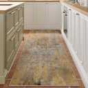 Beige Gold Rug Runners for Hallways Kitchen Non Slip Washable 2x6 Entryway Runner Rugs with Rubber Backing 6ft Long Carpet Runner for Laundry Room Bedroom, Low Pile Stain & Fade Resistant