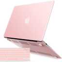 IBENZER Compatible with MacBook Air 11 Inch Case Model A1370 A1465, Soft Touch Plastic Hard Shell Case Bundle with Keyboard Cover for Mac Air 11, Rose Quartz, A1101RQ+1