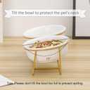 Elevated Dog Bowls for Small Dogs - 2 Ceramic Bowls with Gold Iron Stand - Raised Pet Dish Set for Food and Water - Comfortable Feeding