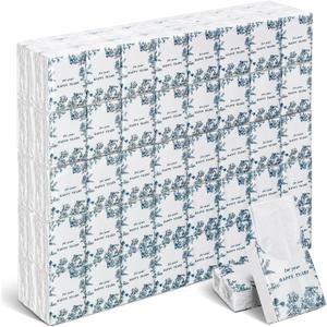 Therwen 100 Pcs Wedding Happy Tears Tissues Packs for Wedding Guests 1000 Sheet Tissues Packs Travel Size Bulk Welcome Bags Stuffers Emergency Kit Classic Bright Retro