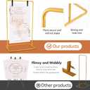 Nisoger Wedding Welcome Sign Stand, 68x31x 20 Heavy Duty Easel Stand for Sign with 4 Leather Strap, Welcome to Our Wedding Sign Holder, Metal Floor Standing Easels for Signs, Poster, Gold