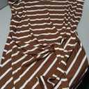 Womens Striped Bodycon Fitted Work Casual Office Elegant Long Midi Dress XL