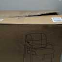 Amazon Basics Classic Faux Leather Office Desk Guest Chair with Metal Frame, Black, 27.4D x 23.6W x 35.8H in