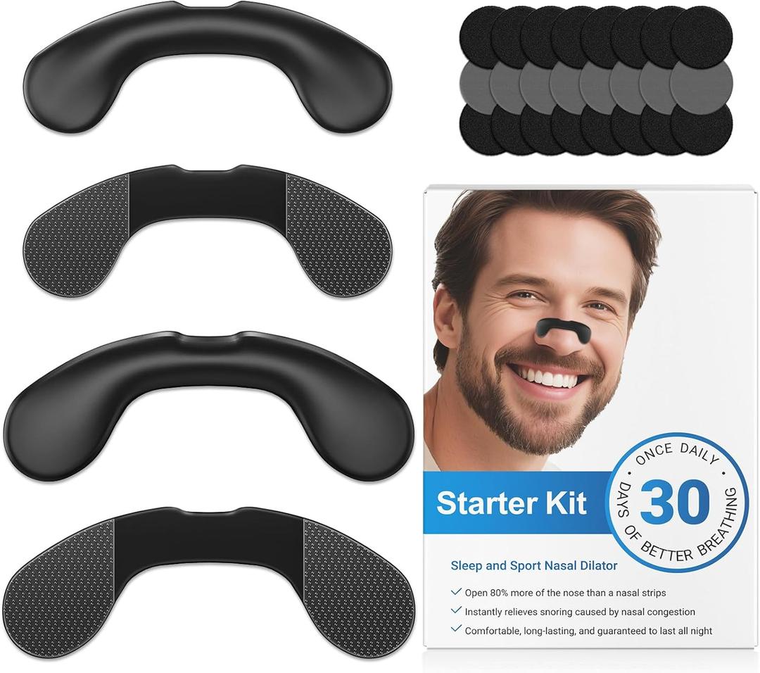 Nasal Strips for Snoring | Extra Strength Snoring Solution Nose Strips | Improve Breathing and Sleep Quality (30 Count, Black)
