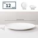 White Dinner Plates Set of 2, Extra Large 12 Inch Dinner Plates, Oversized Ceramic Plates for Main Dishes, Microwave and Dishwasher Safe, 30.7Cm