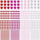 Chuangdi 516 Pcs Heart Rhinestones Sticker Acrylic Heart Gems Stickers Crystal Gems Self Adhesive Flat Back Jewel Rhinestones for DIY Crafts (Bright Color)