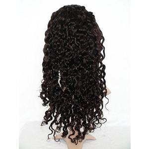150% Density Full Lace Wig Real Peruvian Virgin Remy Human Hair Deep Wave Natural Color Can Be Dyed 18"