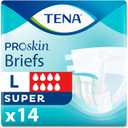 TENA Proskin Incontinence Super Briefs, Adult Diapers, Super Absorbency, Bladder Leaks Control, Large, 14 count
