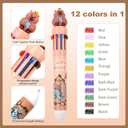 Adorable Capybara Stationery Set, Girls' Stationery Set Includes Pencil Case, Multi-Color Pens, Stickers, Pins, Notebook, Stamps. Perfect Cute Birthday Gift for Kindergarten and Elementary School.