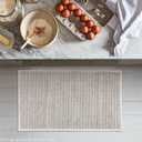 Artoid Mode Beige and Grey Machine Washable Non Slip Doormat,Soft Absorbent and Stain Resistant Kitchen Rugs for Sink Hallway Bathroom and Laundry 17x29 Inch