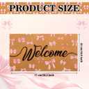Tinideya Black Welcome Coir Doormat Outdoor Cute Welcome Floor Mats Non-Slip Entrance Door Rugs for Front Door Porch Party Outdoor Entryway Decor, 17 x 30 Inch (Pink)