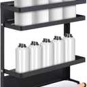 Paper Towel Holder with Shelf, Magnetic Shelf Bracket Rack, Heavy Duty Rustic Paper Towel Holder with 2 Removable Hooks, Metal Tissue Holder for Tool Shed, Garage, Kitchen