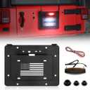 SUPAREE Spare Tire Delete License Plate Relocation Kit w/Plate Illuminate Light Third Brake Light Fits for 2007-2018 Wrangler JK & Unlimited
