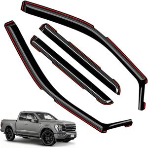 Window Visors Rain Guards FIT 20212025 Ford F150 SuperCrew in-Channel Vent Deflectors 4PC Set All-Weather