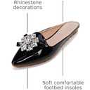 VYKF Mules for Women Flats Comfortable Slip on Backless Loafers Closed Toe Slides Women's Pointed Toe Mules Shoes