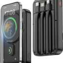 Essri Wireless Magnetic Power Bank 10000mAh,Portable Charger with Built in Cable, PD 22.5W Fast Charging for Magsafe Battery Pack with Stand for iPhone 16/15 /14/13 /12 Series, 1Pack-Black