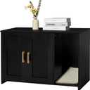 Cat Litter Box Enclosure, with Scratching Mat, 27.6" x 18.2"x 19.6"