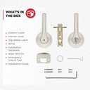 Kwikset Henley Interior Privacy Door Handle with Lock, Door Lever For Bathroom and Bedroom, Satin Nickel Reversible Keyless Turn Lock, with Microban Protection (1 Pack)