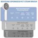 Cat Steam Brush for Indoor Cat Dog 5 In 1 Pet Fur Remover Tool for Shedding & Grooming Anti-Static Spray Hair Removal Comb with Release Button Long Short Hair Pet Dog Supplies - White