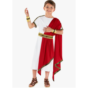 Morph Roman Costume Kids Greek Toga Costume Kids Greek God Boys Emperor Halloween Costumes For Boys, M