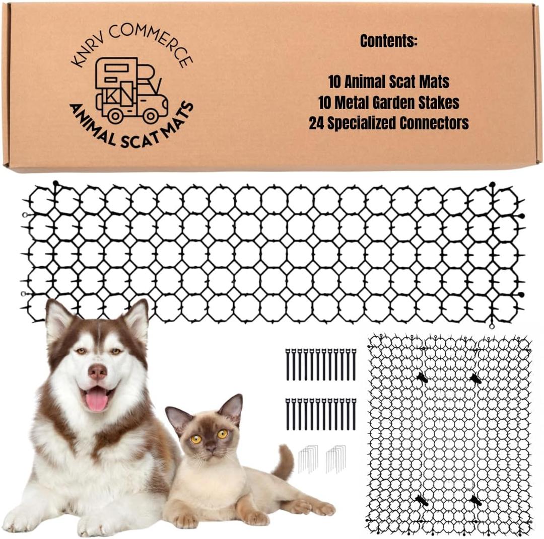 10 Pk: Scat Mats, Cat Deterrent Mat, Keep Dogs Off Furniture, Scat Mat for Cats, Scat Mats for Dogs, Keep Cats Off Counter Tops, Scat Mat, Animal Deterrent Mat, Keep Dogs Off Couch, Dog Deterrent Mats