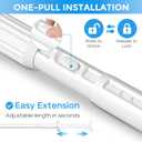 White Tension Curtain Rod 41-166 Inch Outdoor Curtain Rod No Drilling 1pcs