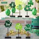 2 x St Patricks Day Decorations, 3 Pcs Lucky Shamrock Wooden Signs for St Patricks Day Decor Centerpieces, Irish Holiday Freestanding Saint Patricks Table Decor for Home Party Tray