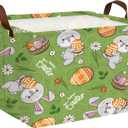 Large Rectangular Cute Kid Easter Basket Empty Bunny Eggs Easter Basket Gift Spring Room Storage Organizer Décor