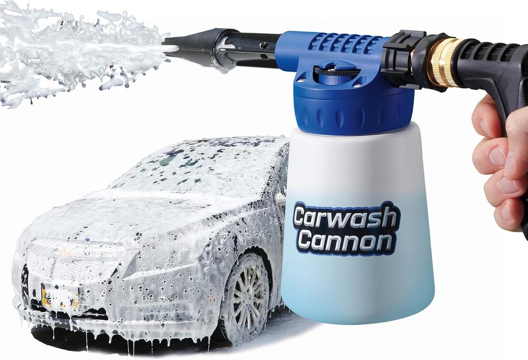 Ontel Carwash Cannon Foam Blaster Nozzle Gun for Car, Truck, Boat & More - 5 Spray Settings, Just Spray & Rinse, No Residue or Film (Packaging May Vary) (Small)