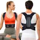 Mercase Professional Posture Corrector for Men & Women, Maximum Support Back Brace, Adjustable & Rigid for Upper Back Pain, Shoulder Relief, Spine Alignment, Stops Slouching, Large(32-39 in) (Large (Pack of 1))
