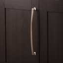 Hickory Hardware 1 Pack Solid Core Kitchen Cabinet Pulls, Luxury Cabinet Handles, Hardware for Doors & Dresser Drawers, 12 Inch Hole Center, Satin Nickel, Bridges Collection