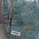 Washable Teal Rugs for Entryway Indoor - 3x5 Throw Rug for Large Kitchen, Bedroom Bedside, Bathroom, Mudroom, Boho Turquoise Modern Décor, Non Slip Low Pile Fade Resistant