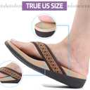 MEGNYA Womens Orthopedic Sandals with Arch Support, Summer Plantar Fasciitis Flip Flops for Flat Feet, Comfortable Cushioned Foam Slippers for Outdoor Beach (8, W2-brown)