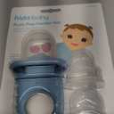 Frida Baby Push Pop Feeder, Baby Fruit Food Feeder to Safely Introduce New Foods, Fresh + Frozen, Silicone, BPA Free, Dishwasher Safe | 3 Count, Blue