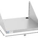 Stainless Steel Microwave Shelf, 15"x20" 180 lb Heavy Duty Metal Appliance Wall Mount Floating Shelving, Commercial Microwave Rack for Kitchen, Restaurant and Hotel