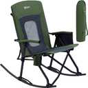 PORTAL Oversized Folding Rocking Camping Chair Portable Outdoor Rocker with High Back Hard Armrests Carry Bag, Supports 400 lbs, Mesh Back