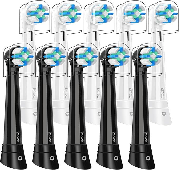 10PCS Replacement Toothbrushes Head, Black/White
