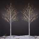 LIGHTSHARE 8 Feet 132L LED Birch Tree Lights, Pack of 2, Warm White, for Holiday Party and Christmas Decoration, Indoor and Outdoor Use